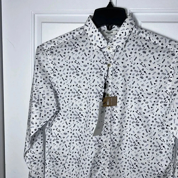 Jack & Jones,Men shirt Sm & Med,NWT,cotton 100,white & blue.BETTER COTTON ORG - Picture 1 of 13
